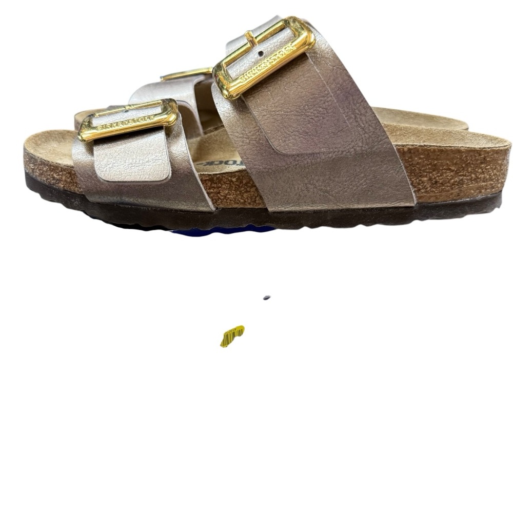 Birkenstock Sydney Cushion Buckle Metallic Sandals Like New Sz 37 - Picture 3 of 7